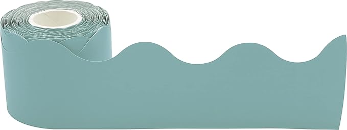Teacher Created Resources Calming Blue Scalloped Rolled Border Trim (TCR8907)