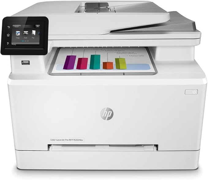 HP Color LaserJet Pro M283fdw Wireless All-in-One Laser Printer, Remote Mobile Print, Scan & Copy, Duplex Printing, Works with Alexa (7KW75A), White