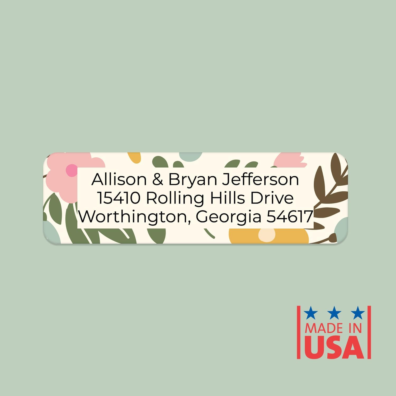 Pastel Floral Rolled Address Labels / 500 Personalized Return Address Labels/Designer Address Stickers in Elegant Plastic Dispenser