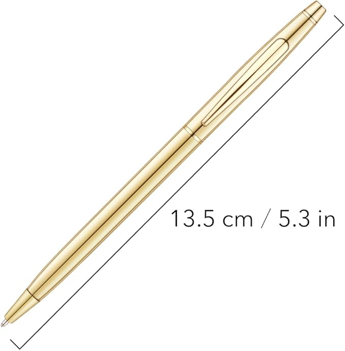 Unibene 6 Pack Slim Gold Ballpoint Pens Black Ink 1 mm - Black ink, Nice Gift for Business Office Students Teachers Wedding Christmas