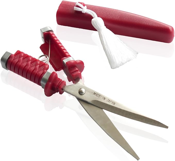 Nikken Japanese Katana Style Scissors Samurai Sword Made in Japan (Red)