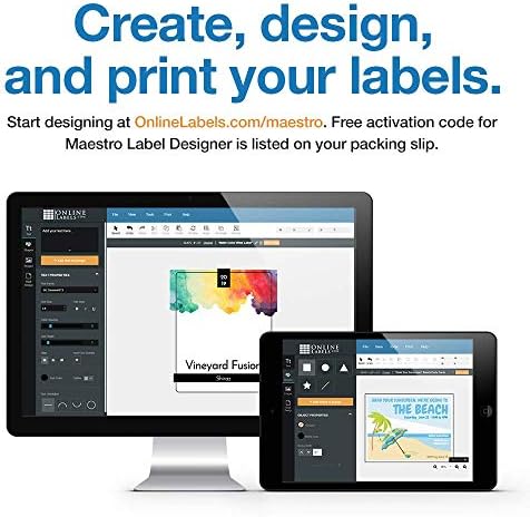 4 x 3 Rectangle Mailing Labels - Permanent, White Matte - Shipping, Wine, Product - Pack of 1,500-250 Sheets - Inkjet/Laser Printers - Online Labels