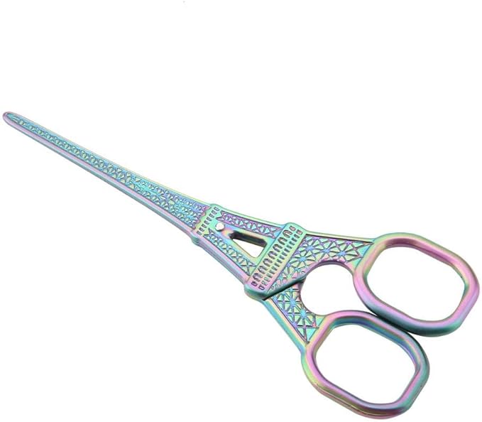 Eiffel Tower Scissors, Stainless Steel DIY Fashionable Sewing Shears Art Work Dresser Embroidery Tool (multicolour)