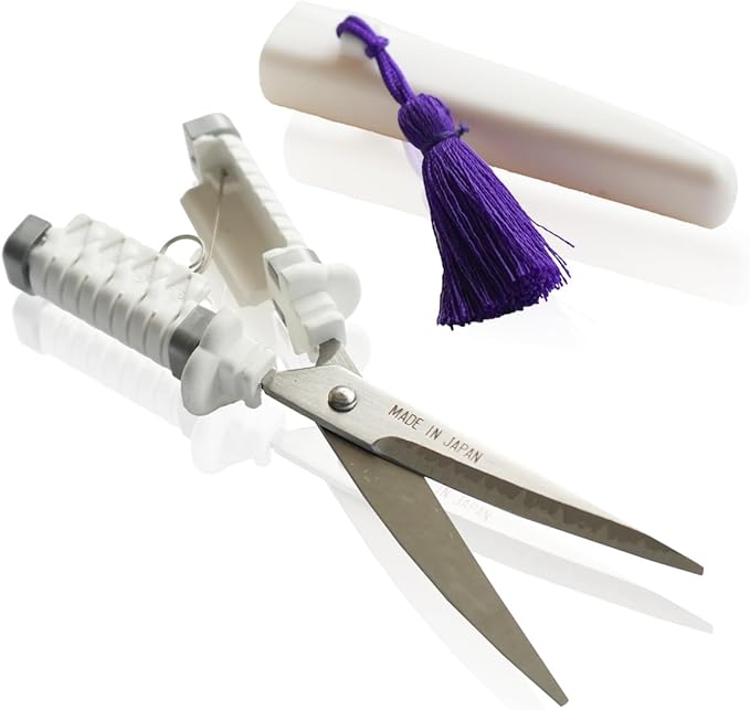 Nikken Japanese Katana Style Scissors Samurai Sword Made in Japan (White)