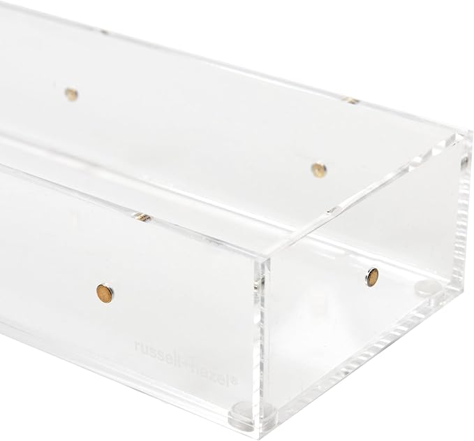 russell+hazel Long Acrylic Drawer Bloc, 9” x 3”, Desktop Organization, Clear, 1 Count, 98145