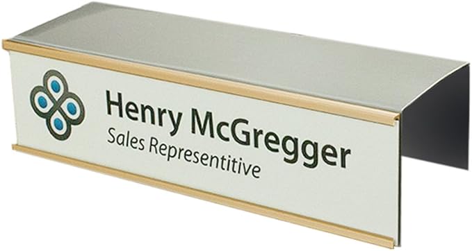 The Original Over the Cube - Quality Aluminum, Changeable Cubicle Nameplate Holder,(3" Cubicle Wall Depth) Made in The USA