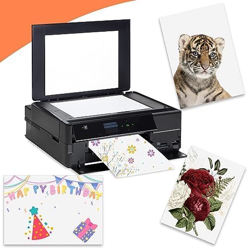 300 Sheets White Black Card Stock Paper,8.5 x 11 Inch Cardstock Paper,180gsm/65lb Thick Cardstock Printer Paper, Blank Heavy Card Paper for Invitations, Greeting Cards Making, Postcards