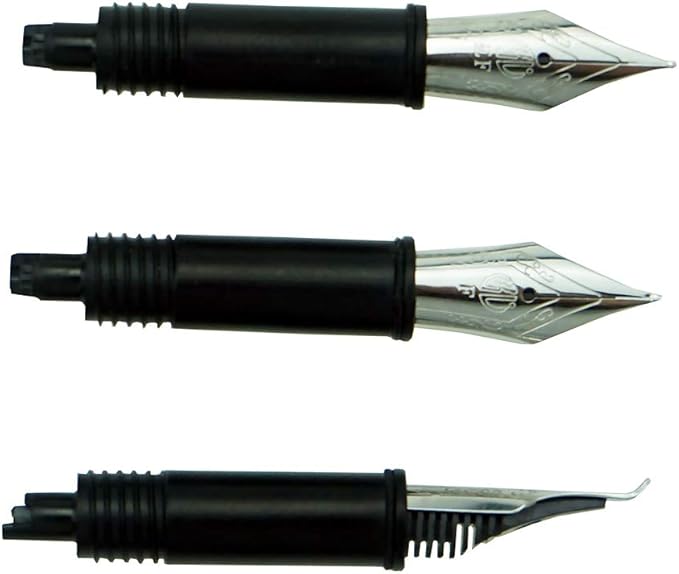 Set of 3 Hongdian Fountain Pen Silver Nibs (Fine, Extra Fine and Bent Nib) for Black Forest 1850, 1851, M2,1843, 6013, 517D, 517S, 525,H1, H3, A3, 1843 and 920 Series