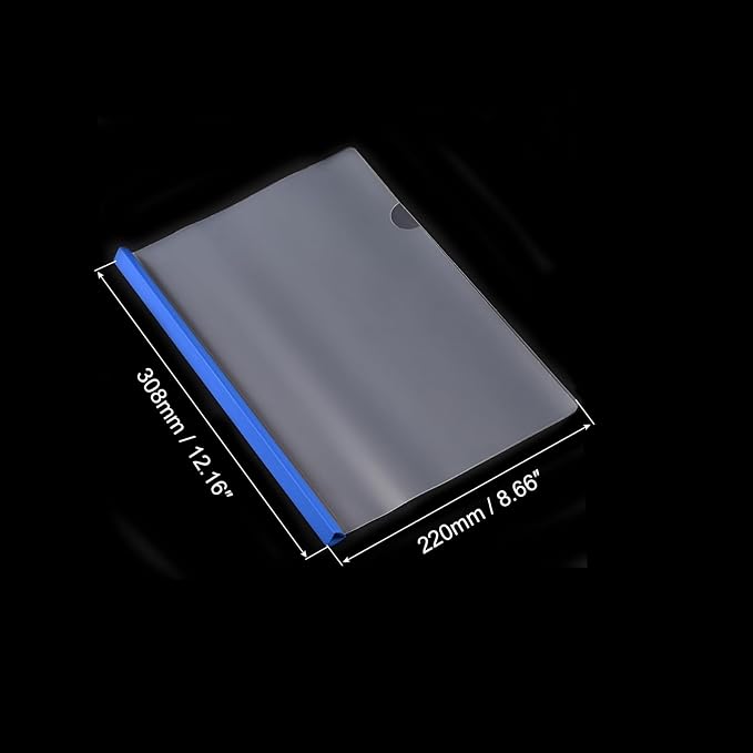 PATIKIL Clear Report Covers with Sliding Bar, 10 Pcs 15mm Slide-Grip Resume Covers 135 Sheets Capacity, A4 Presentation Folders for File, Resume Blue