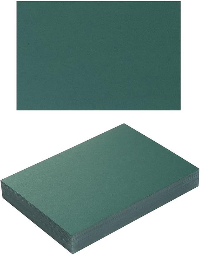 100 Pack Thick Paper Cardstock Blank Heavy Cards Stock for Invitations, Greeting Cards Making, Postcards, Photos, 250GSM Thick Paper (Dark Green, 4x6 inches)