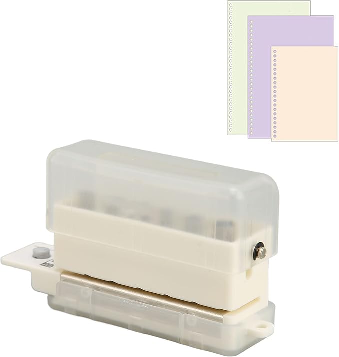 6 Hole Paper Puncher, Loose Binders & Binding Systems Binding Machines Leaf Paper Puncher for A4 A5 B5 Notebook Scrapbook, 2 Sheets Capacity, Hole Diameter: 5.5mm (Transparent)