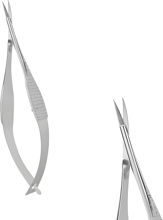 VANNAS Micro Spring Scissors - Curved/Fan-Shaped/Sharp Tip/8cm-S11037-08