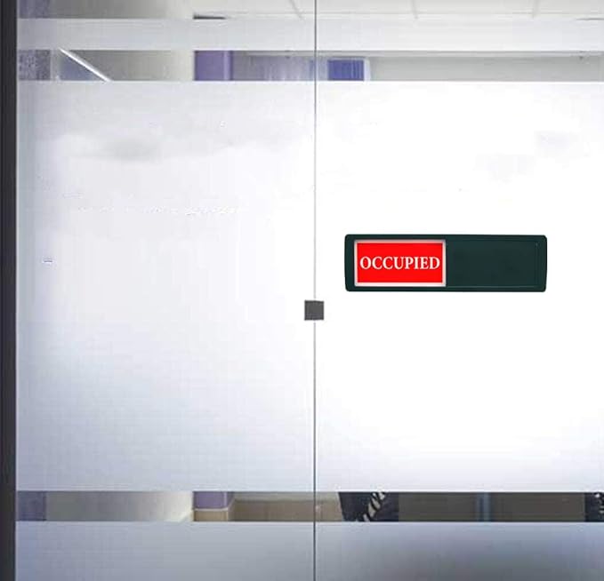 Vacant Occupied Office Sign, Occupied Sign for Bathroom Door, Privacy Sign for Home Restroom Conference Room, Occupied Vacant Sign for Restaurant Hotel Hospital, 7'' x 2'' - Black