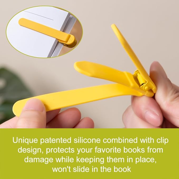 9Pcs Automatic Bookmark, Silicone Smart Book Marks for Reading Women, Men, Kids,Cute Unique Book Markers Bookmark Clip Reading Accessories Gifts for Book Lovers