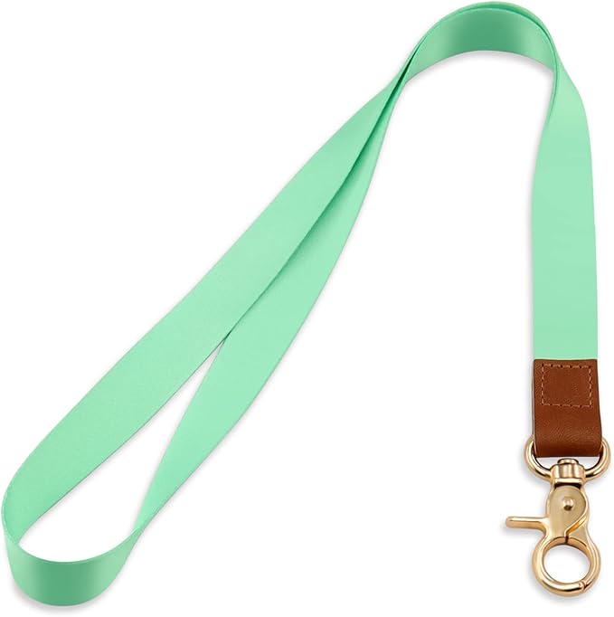 Lanyard, Long Neck Lanyard Key Lanyard, Id Badge Lanyard for Women and Men, Cute Cool Lanyard Strap for Car Keys, Card Holder, Whistle, Keychain, Wallet (Fluorescent green)