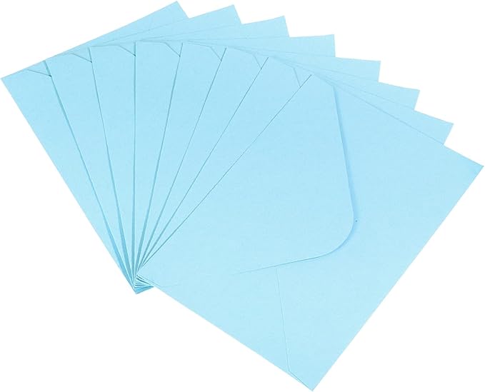 PATIKIL Mini Envelopes, 50 Pack Gift Cards Business Cards Envelope for Invitation Graduation, Light Blue