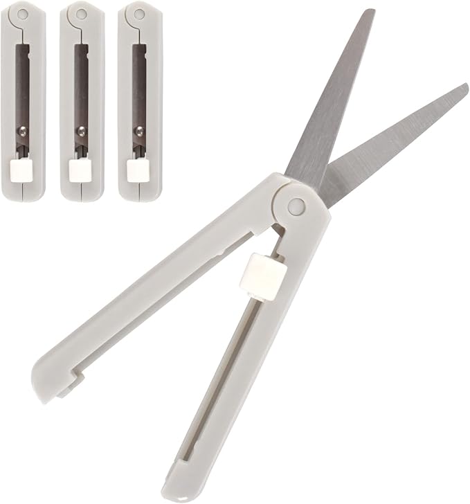 JubileeYarn Push Open Folding Safety Scissors - Grey - 3 Pairs