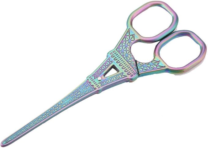 Eiffel Tower Scissors, Stainless Steel DIY Fashionable Sewing Shears Art Work Dresser Embroidery Tool (multicolour)