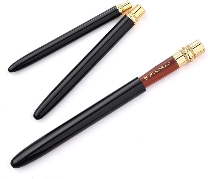 Kolinsky Travel Watercolor Brushes, Fuumuui 3Pcs Plein Air Elegant Kolinsky Sable Watercolor Brushes with Pocket Size Leather Pouch Perfect for Watercolor Gouache Ink Painting