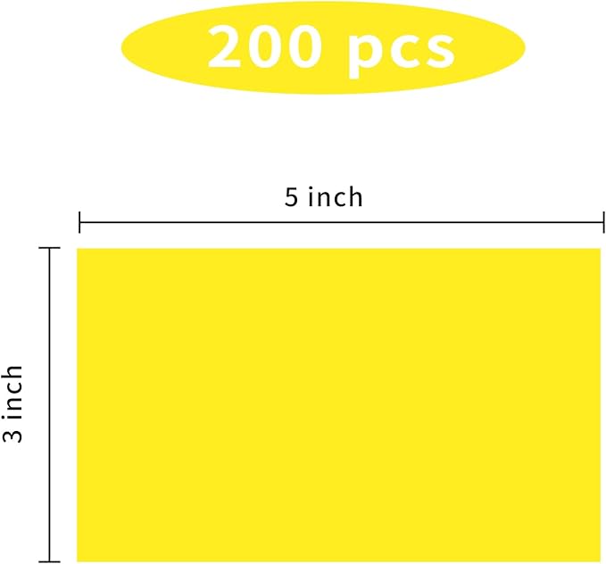 Colored Labels Stickers 3 x 5 Inch, Removable Rectangular Moving Labels, Large Color Coding Labels Moving Stickers- 200 Pack/Yellow