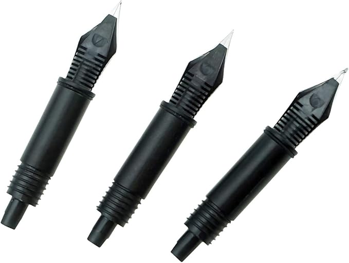Set of 3 Hongdian Fountain Pen Silver Nibs (Fine, Extra Fine and Bent Nib) for Black Forest 1850, 1851, M2,1843, 6013, 517D, 517S, 525,H1, H3, A3, 1843 and 920 Series