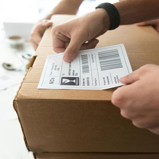 Hybsk 4x6 inch Direct Thermal Labels for Barcodes, Address, Compatible with Rollo Label Printer & Zebra Desktop Printers (4"x6",2 Rolls White)