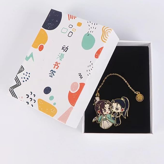 Chinese Mo Dao Zu Shi Bookmark Grandmaster of Demonic Cultivation Wei Wuxian LAN Wangji Metal hollowing Bookmark Chinese Style Tassel Book Markers Pagination Mark