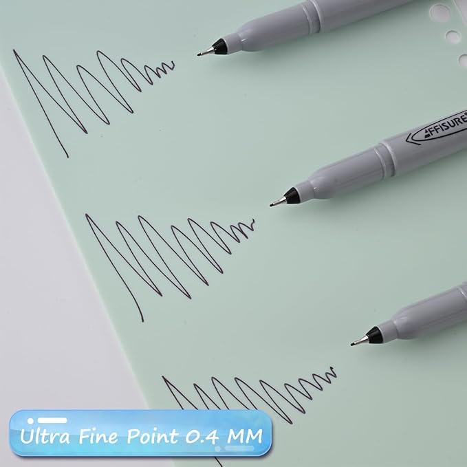 Permanent Markers, Ultra Fine Point, Black, 16 Count, 0.4mm, Fine tip permanent marker set, quick dry, waterproof, fading resists, durable, marks on paper, glass, ceramic, plastic, wood, rock, metal