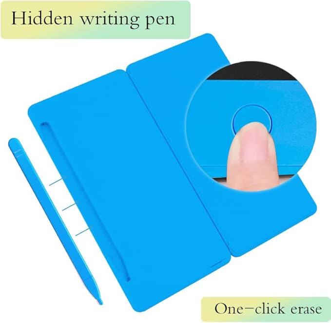 Desk Calculator, Desktop Small Calculator with Writing Notepad, Basic 4-Function Math Large Button Calculator, School Supplies for Kids, Middle/High School Students (Blue)