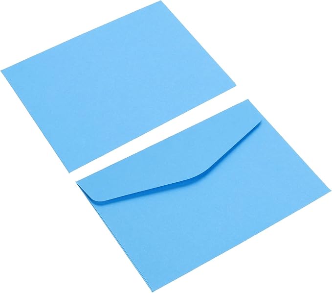 PATIKIL Mini Envelopes, 100 Pack Paper Blank Small Items Storage Business Card Holder for Greeting Note Party, Blue
