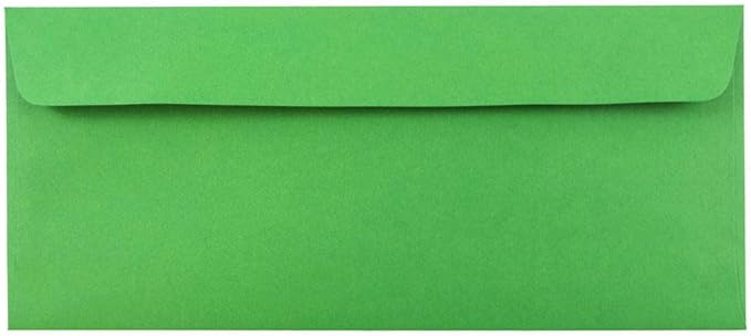 JAM PAPER #10 Business Colored Envelopes with Peel and Seal Closure - 4 1/8 x 9 1/2 - Green Recycled - 100/Pack