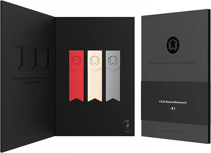 CZUR Mental Bookmark, Stylish Bookmarks, Teacher Valentine Gift, Unique Gift for Women, Men, Readers, Light&Durable Reward Bookmark with ANODIZING Technology, SuperGrip U-Shape Design-3 Pieces