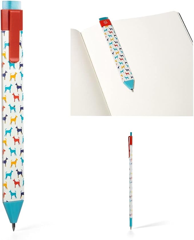 Pen Bookmark with Refills | Erasable Ballpoint Gel Pen and Bookmark 3-in-1 | Ink Novelty Pen with Eraser | Page Marker | Book Marker | Page Holder Clip | Gift for Reader and Writer (Dog)