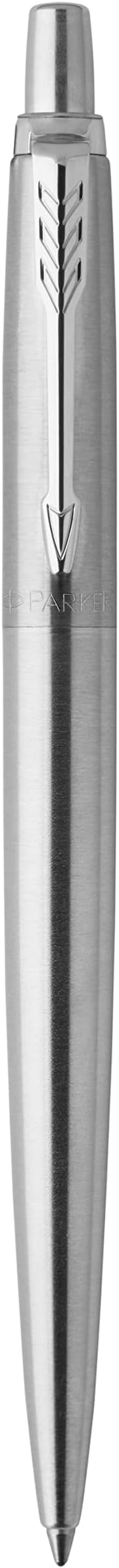 Parker Jotter Ballpoint Pen, Stainless Steel with Chrome Trim, Medium Point Blue Ink, Ideal Office Supplies, Gift Box