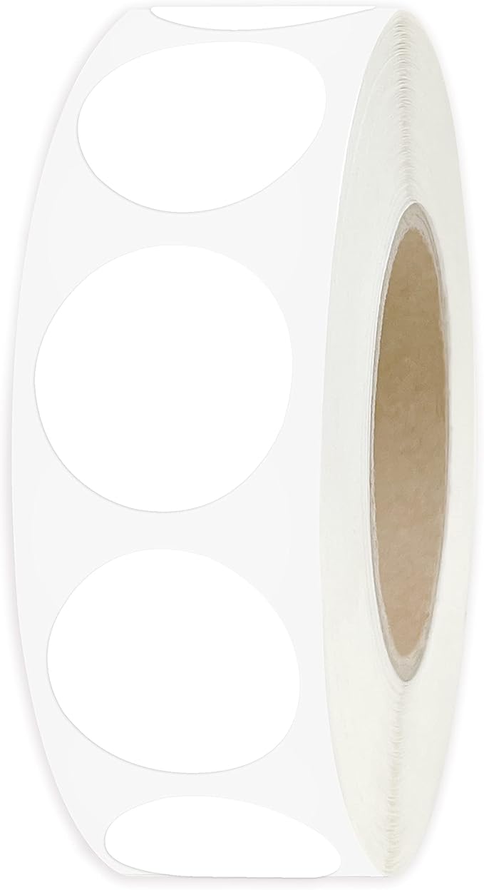 PARLAIM 0.75" Round Color Coding Circle Dot Labels in Roll, 1000 Stickers per Dispenser Box, 3/4 inch Diameter for Office and Business, White