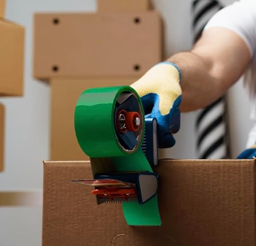 Heavy Duty Packaging Color Tape for Shipping,Packing and Moving 3" Wide x 2.0 Mil Thick -110 Yrd Roll -Acrylic Adhesive Tape for Box Sealing. (1 Roll, Green, 3" Wide x 110 yds)