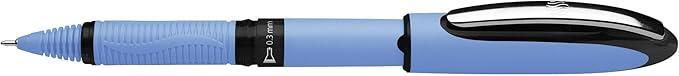 Schneider One Hybrid N Rollerball Pen, 0.3 mm Hybrid Needle Tip, Light Blue Barrel, Black Ink, Box of 10 Pens (183401)