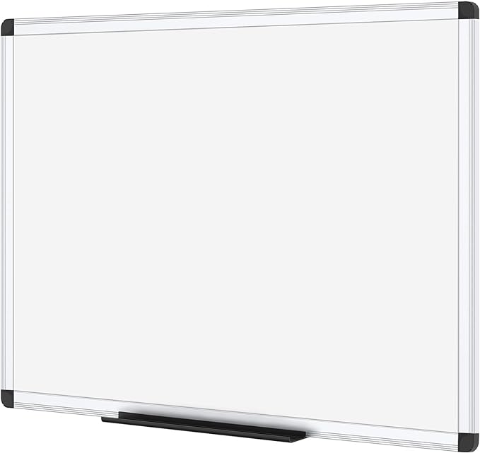 VIZ-PRO Magnetic Dry Erase Board, 24 X 18 Inches, Silver Aluminium Frame
