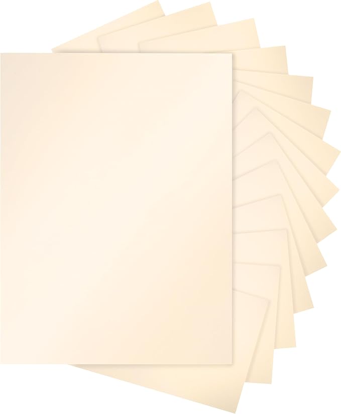 28 Sheets Shimmer Cream Cardstock 8.5 x 11 Off White Paper, 250gsm/92lb Premium Ivory Card Stock for DIY Cards Making, Greeting Cards, Wedding Invitations, Menus, Certificate Paper