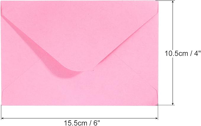 PATIKIL Mini Envelopes, 50 Pack Gift Cards Business Cards Envelope for Greeting Weddings, Pink