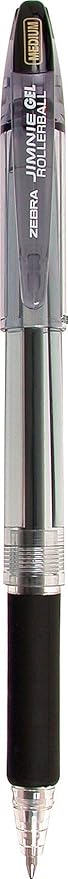 Zebra Jimnie Gel Pen, Stick, Medium 0.7 mm, Black Ink, Smoke Barrel, 12/Pack