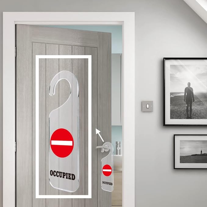 Do Not Disturb Door Sign Engraved Acrylic Hanger Handle Home Decor Acrylic Banner Acrylic Hanging Sign Door Plaque Handmade Office Hanging Sign Occupied