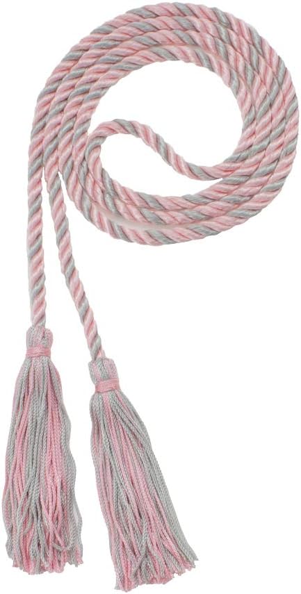 Tassel Depot Graduation Honor Cord - LT Pink/Gray - Every School Color Available - Made in USA