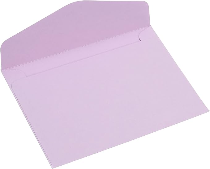 PATIKIL Mini Envelopes, 100 Pack Paper Blank Small Items Storage Business Card Holder for Greeting Note Party, Light Purple