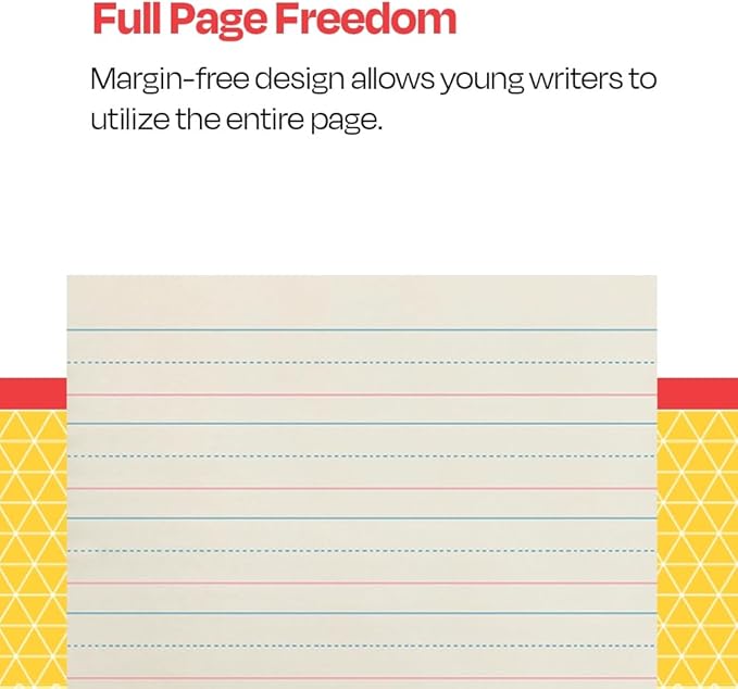 School Smart Zaner-Bloser Paper, 1-1/8 Inch Ruled, 10-1/2 x 8 Inches, 500 Sheets, White - 085328