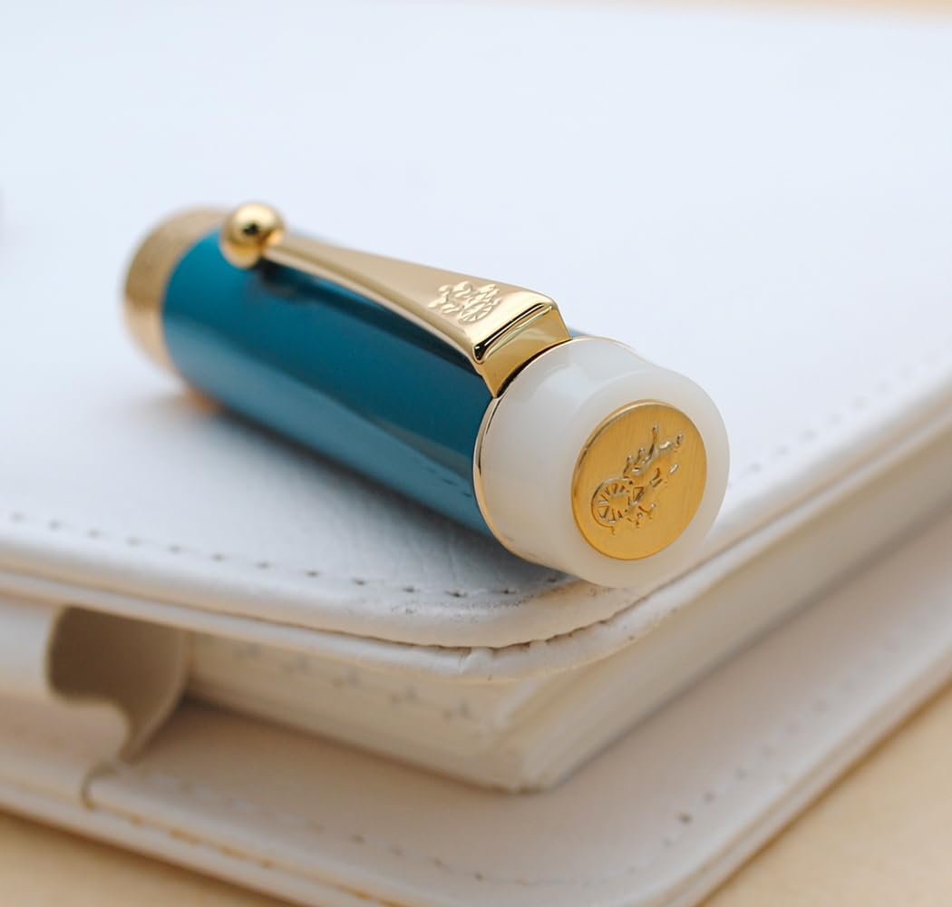 JINHAO 100 Fountain Pen with Ink Converter (Medium Nib 0.7mm, Dark Blue)