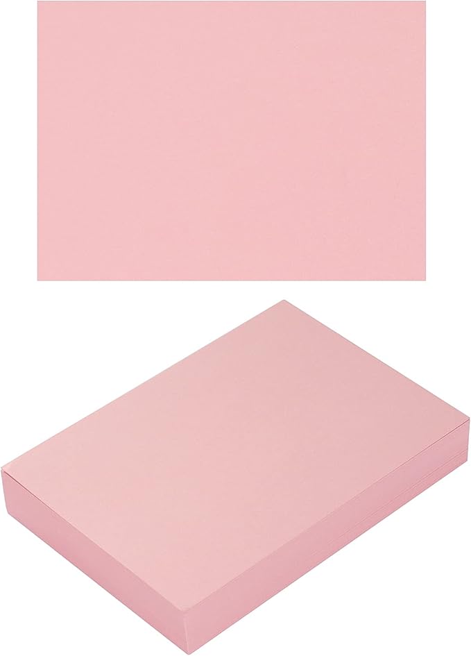 100 Pack Thick Paper Cardstock Blank Heavy Cards Stock for Invitations, Greeting Cards Making, Postcards, Photos, 250GSM Thick Paper (Pink, 5x7 inches)