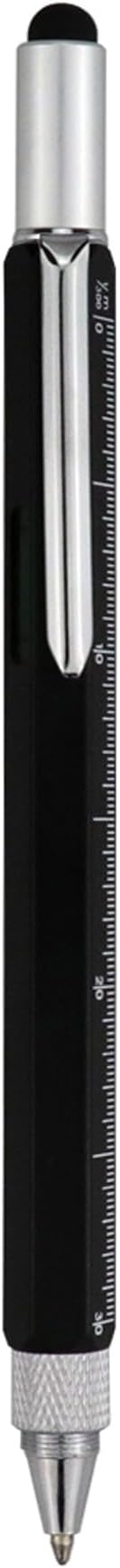 HeTaoCat Gifts Multi Tech Tool Pen 6 in 1 Stylus Pen - Screwdriver Pen with Ruler, Levelgauge, Ballpoint Pen Black ink (Black)