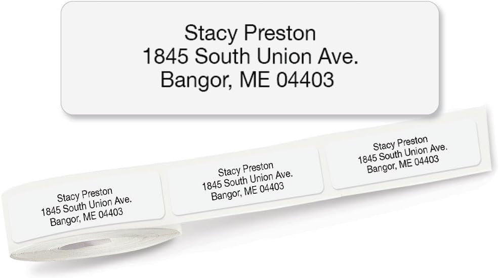 Colorful Images Solid Gloss White Rolled Return Address Mailing Labels with Dispenser, Customize with Name & Shipping Address, 500 Self Adhesive, Easy Peel Sticker Label Roll, 3/4" x 2 1/2"