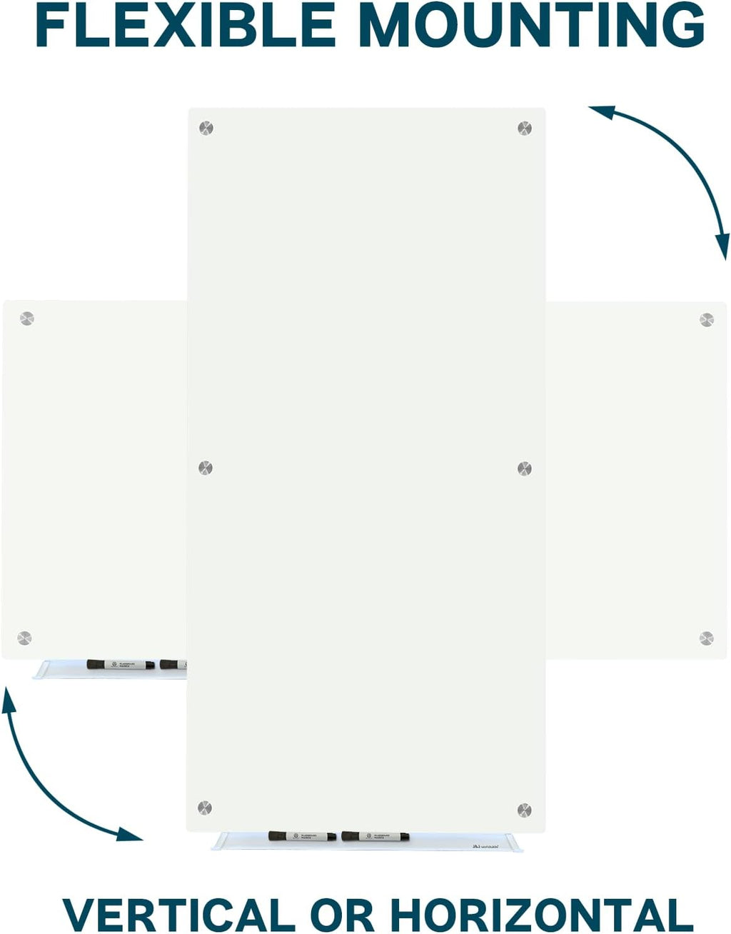 J&J worldwide Glass Dry Erase Board 6' x 4', Glass Whiteboard Magnetic, Large Frameless Glass White Boards for Walls, Includes Magnets, Marker Tray, Eraser for Office, Home, School